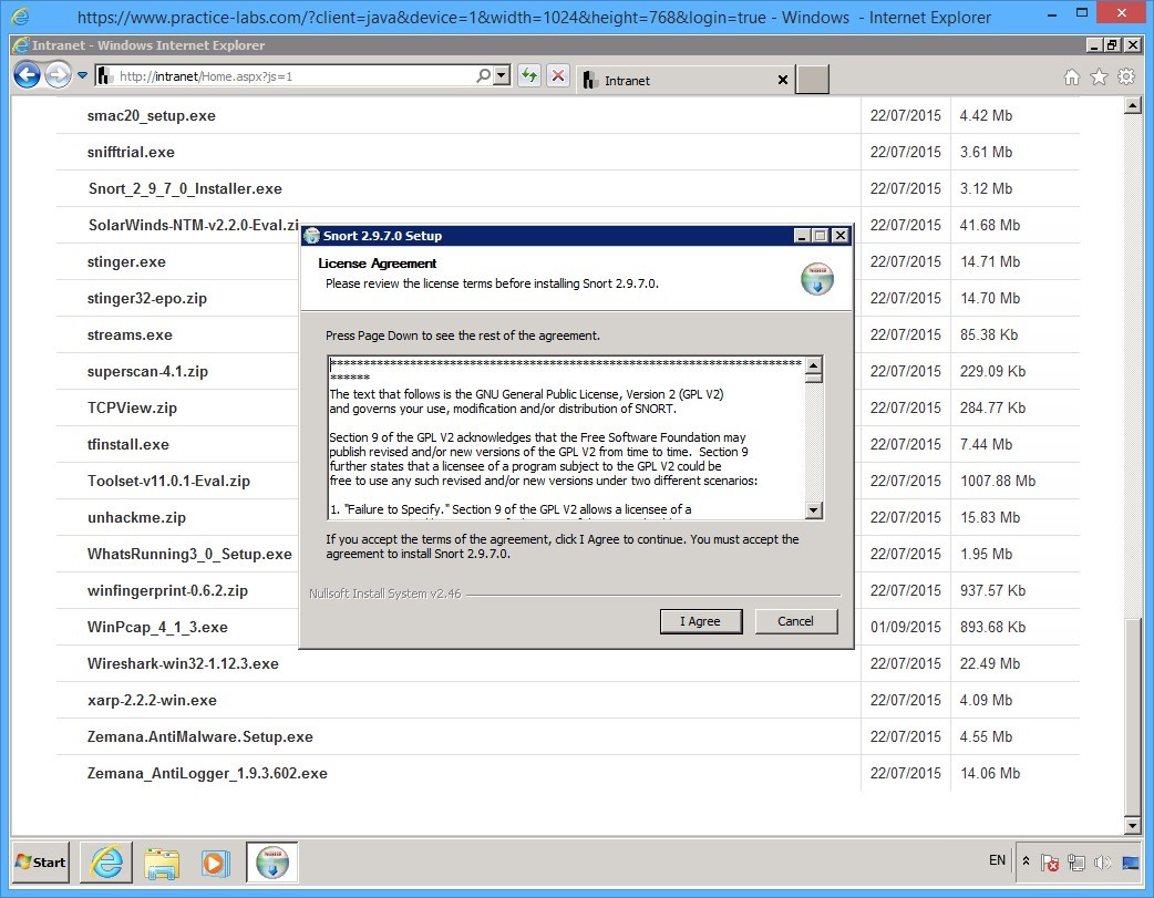 Practice Labs screenshot.